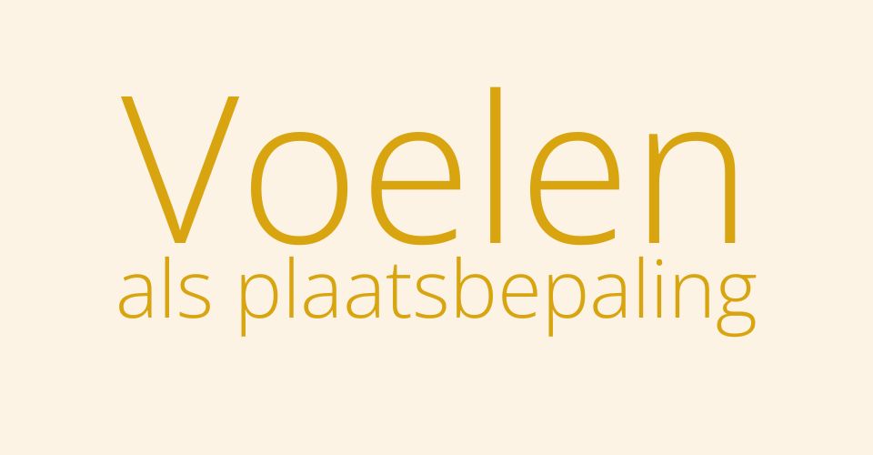Voelen als plaatsbepaling